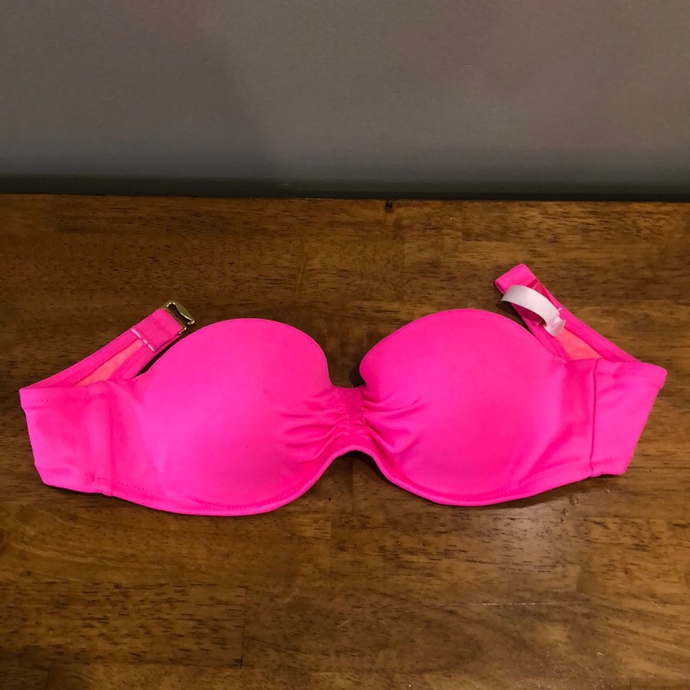Strapless Bikini Top Hot Pink 34B Victoria Secret